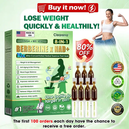 🧑‍⚕️ 𝐂𝐥𝐞𝐚𝐫𝐞𝐧𝐚® Moringa · Bee Venom · Berberine × NAD+ Eight-in-one 10× Ultra-Concentrated Herbal Essence Foot Soak — 𝐎𝐧𝐜𝐞 𝐃𝐚𝐢𝐥𝐲, 𝐕𝐢𝐬𝐢𝐛𝐥𝐞 𝐑𝐞𝐬𝐮𝐥𝐭𝐬 𝐢𝐧 𝟕 𝐃𝐚𝐲𝐬
